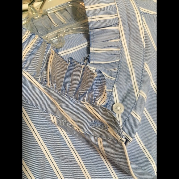 New Striped Long Sleeve Button-Down Shirt - Nili Lotan x Target Blue S4. - Picture 10 of 15